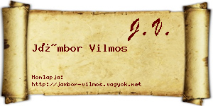 Jámbor Vilmos névjegykártya