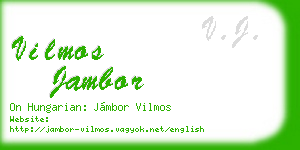 vilmos jambor business card